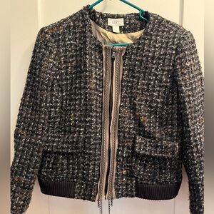 Tweed bomber jacket. Size large.